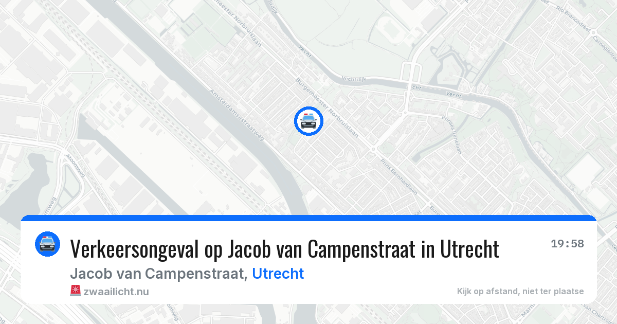 Verkeersongeval op Jacob van Campenstraat in Utrecht — 23 jul 2026