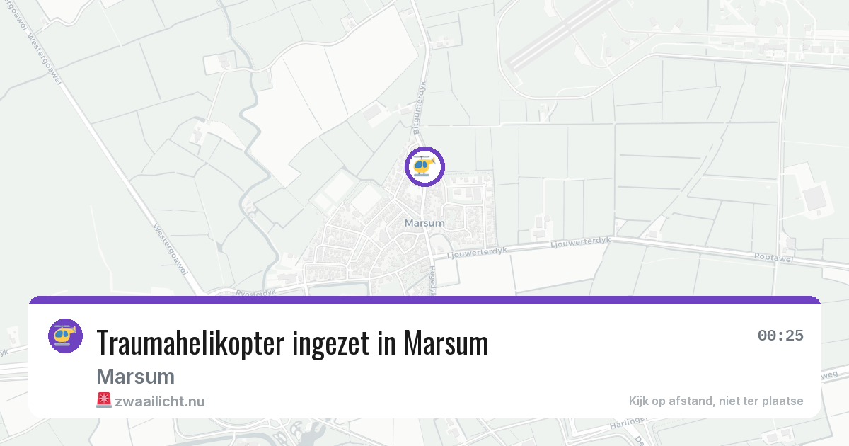 Traumahelikopter ingezet in Marsum — 28 mrt 2026 | 🚨 Zwaailicht.nu