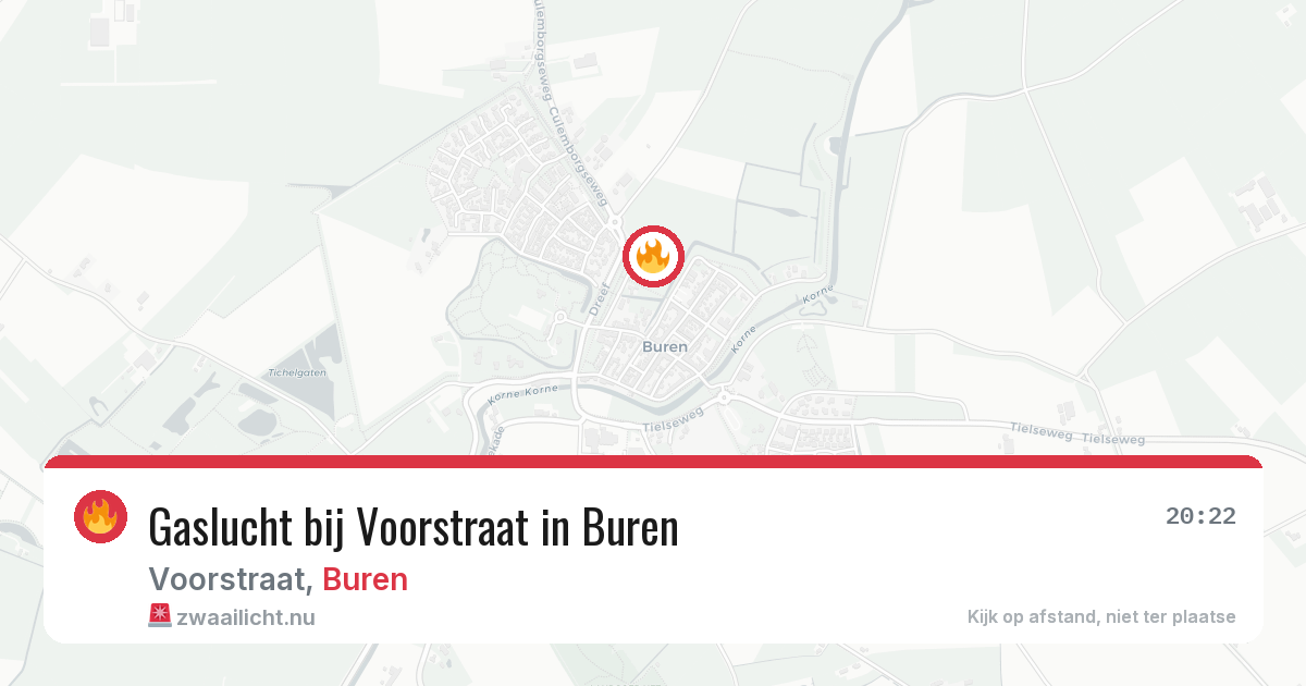 Gaslucht bij Voorstraat in Buren — 8 jun 2026
