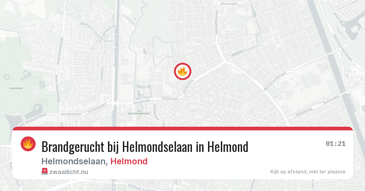 Brandgerucht bij Helmondselaan in Helmond — 1 mei 2026