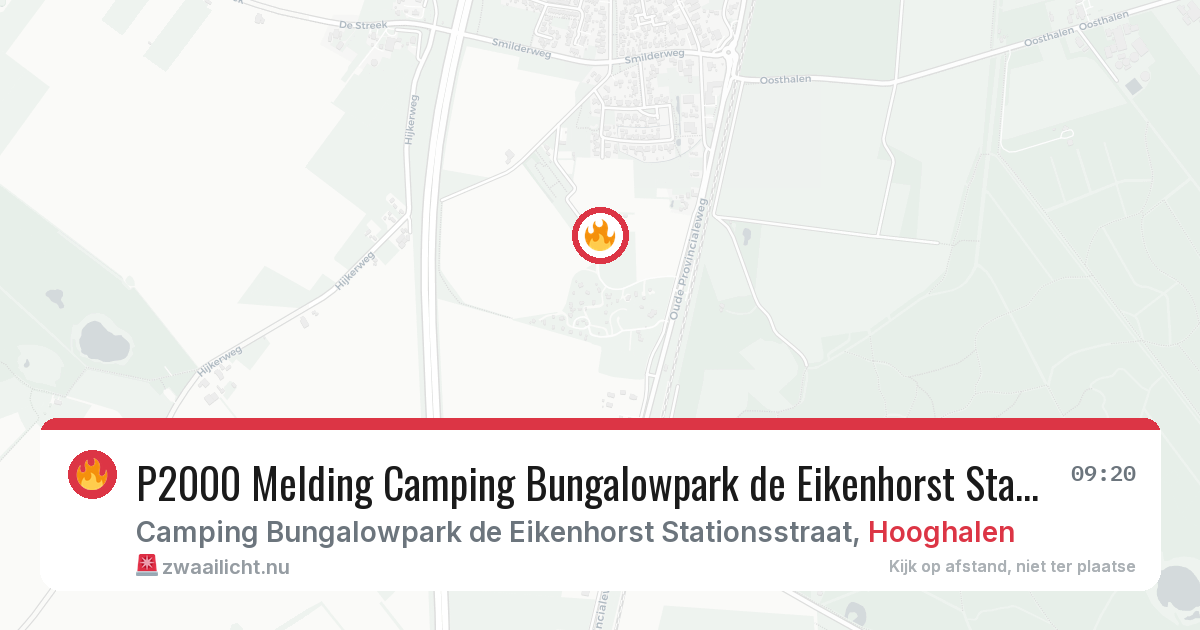 P2000 Melding Camping Bungalowpark de Eikenhorst Stationsstraat, Hooghalen — 8 feb 2026