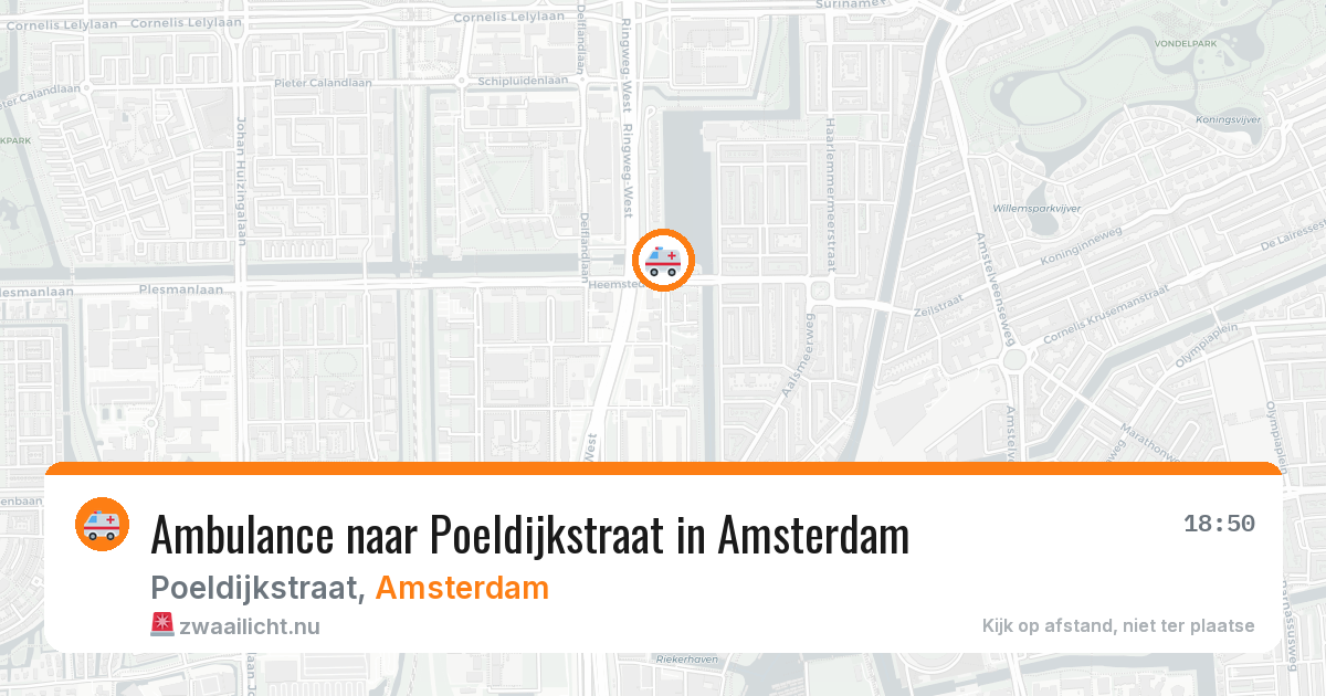 Ambulance naar Poeldijkstraat in Amsterdam — 16 mei 2026