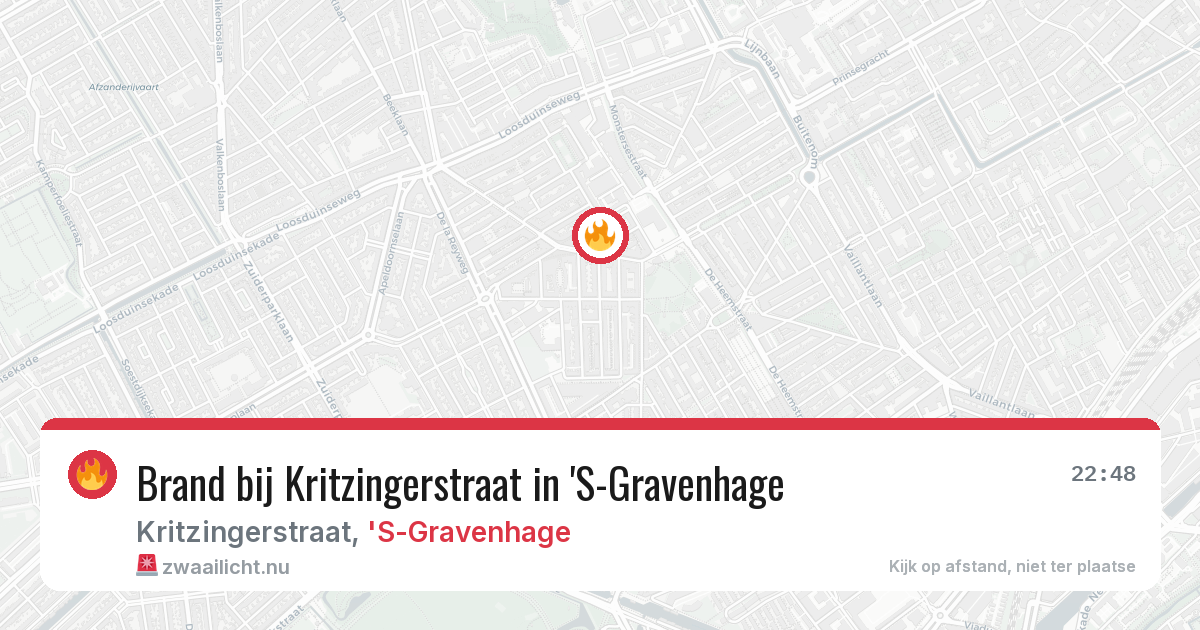 Brand bij Kritzingerstraat in 'S-Gravenhage — 12 apr 2026