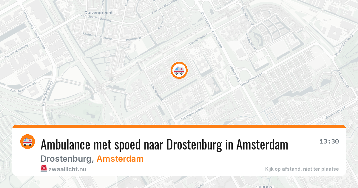 Ambulance met spoed naar Drostenburg in Amsterdam — 13 mei 2026