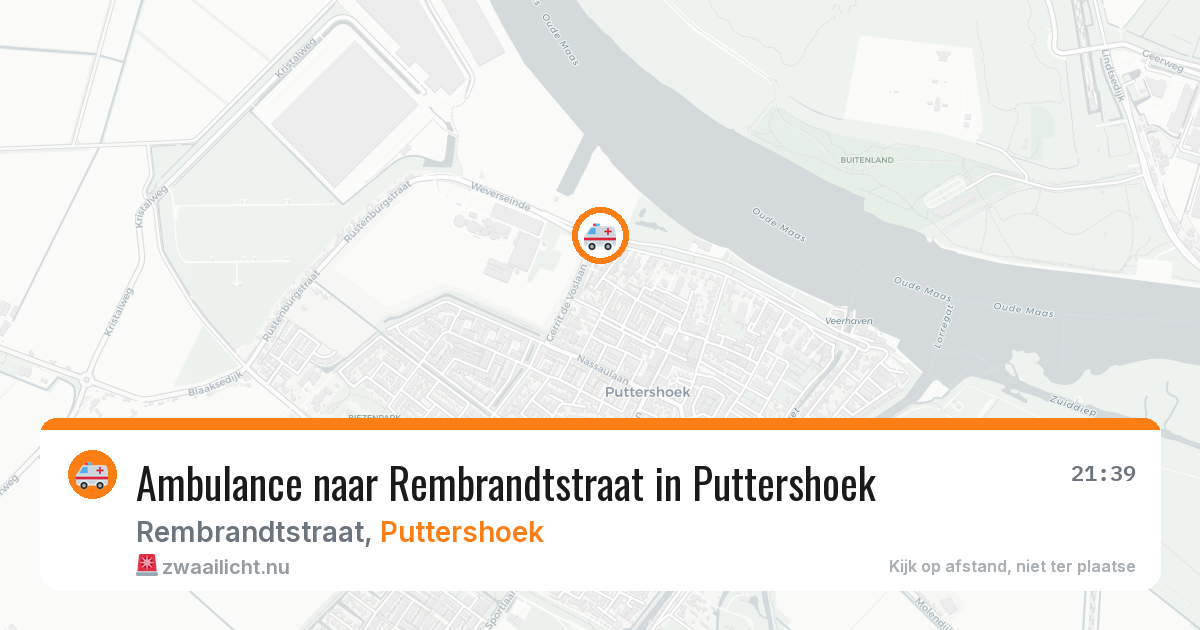 Ambulance naar Rembrandtstraat in Puttershoek — 10 jul 2026