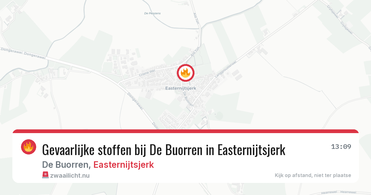 Gevaarlijke stoffen bij De Buorren in Easternijtsjerk — 2 jun 2026