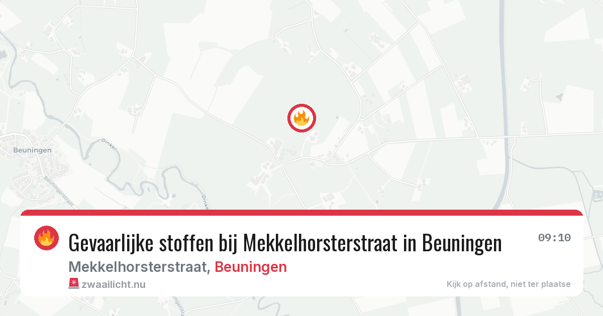 Gevaarlijke stoffen bij Mekkelhorsterstraat in Beuningen — 13 jul 2026