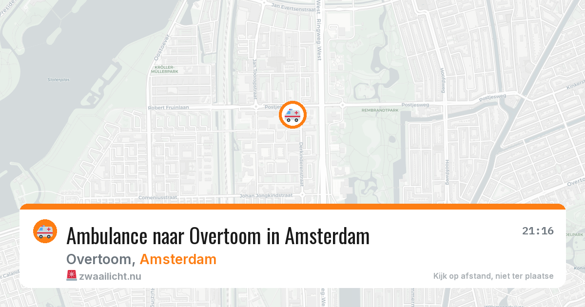 Ambulance naar Overtoom in Amsterdam — 22 mrt 2026