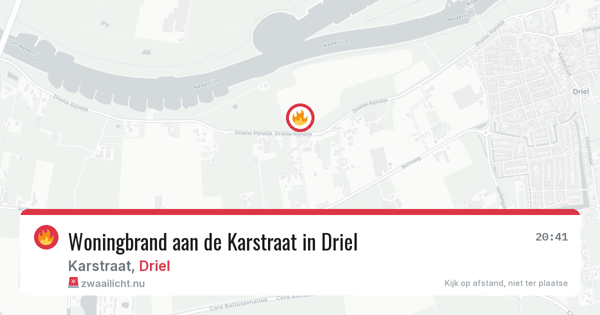 Woningbrand aan de Karstraat in Driel — 7 jun 2026