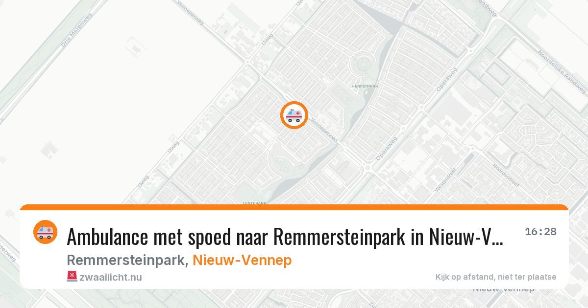 Ambulance met spoed naar Remmersteinpark in Nieuw-Vennep — 26 jul 2026