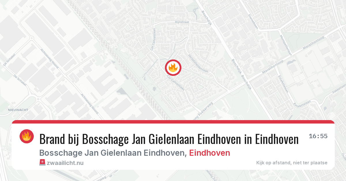 Brand bij Bosschage Jan Gielenlaan Eindhoven in Eindhoven — 20 jul 2026