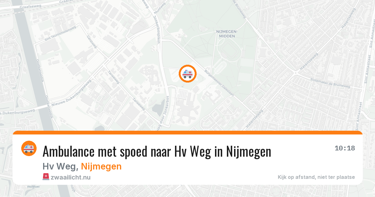Ambulance met spoed naar Hv Weg in Nijmegen — 12 mrt 2026