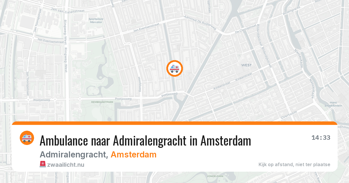 Ambulance naar Admiralengracht in Amsterdam — 18 mrt 2026
