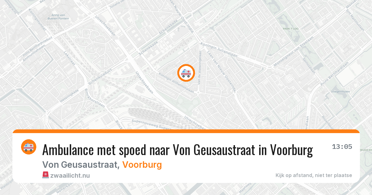 Ambulance met spoed naar Von Geusaustraat in Voorburg — 17 jul 2026