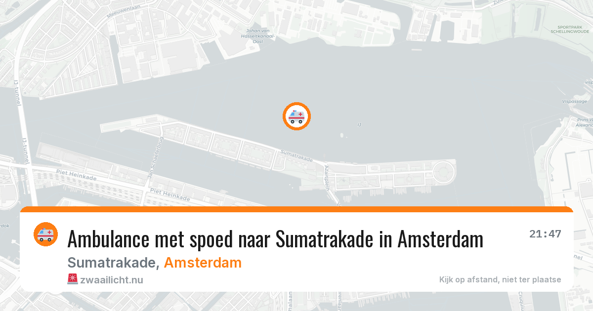Ambulance met spoed naar Sumatrakade in Amsterdam — 29 mrt 2026