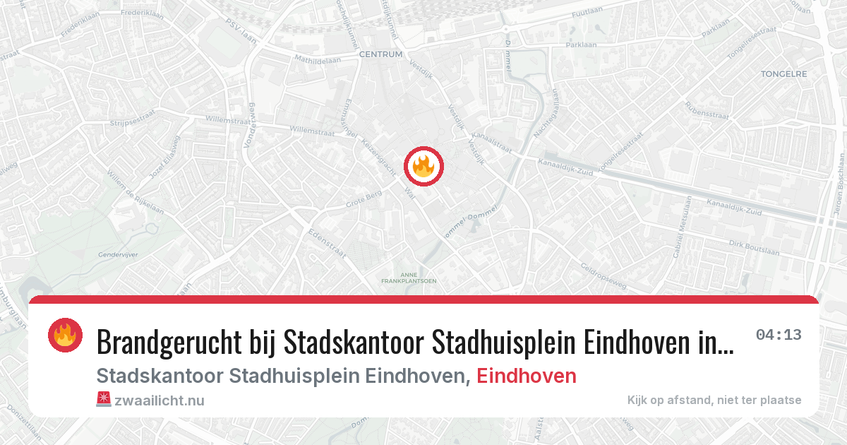 Brandgerucht bij Stadskantoor Stadhuisplein Eindhoven in Eindhoven — 19 mei 2026