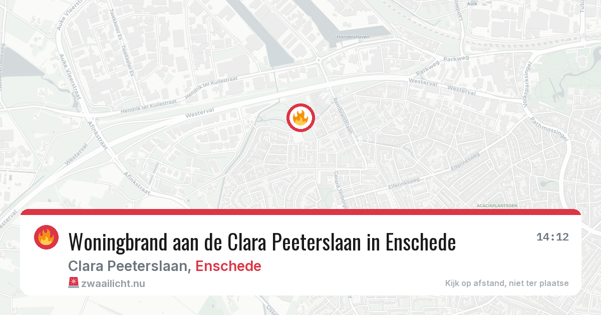 Woningbrand aan de Clara Peeterslaan in Enschede — 18 jan 2026