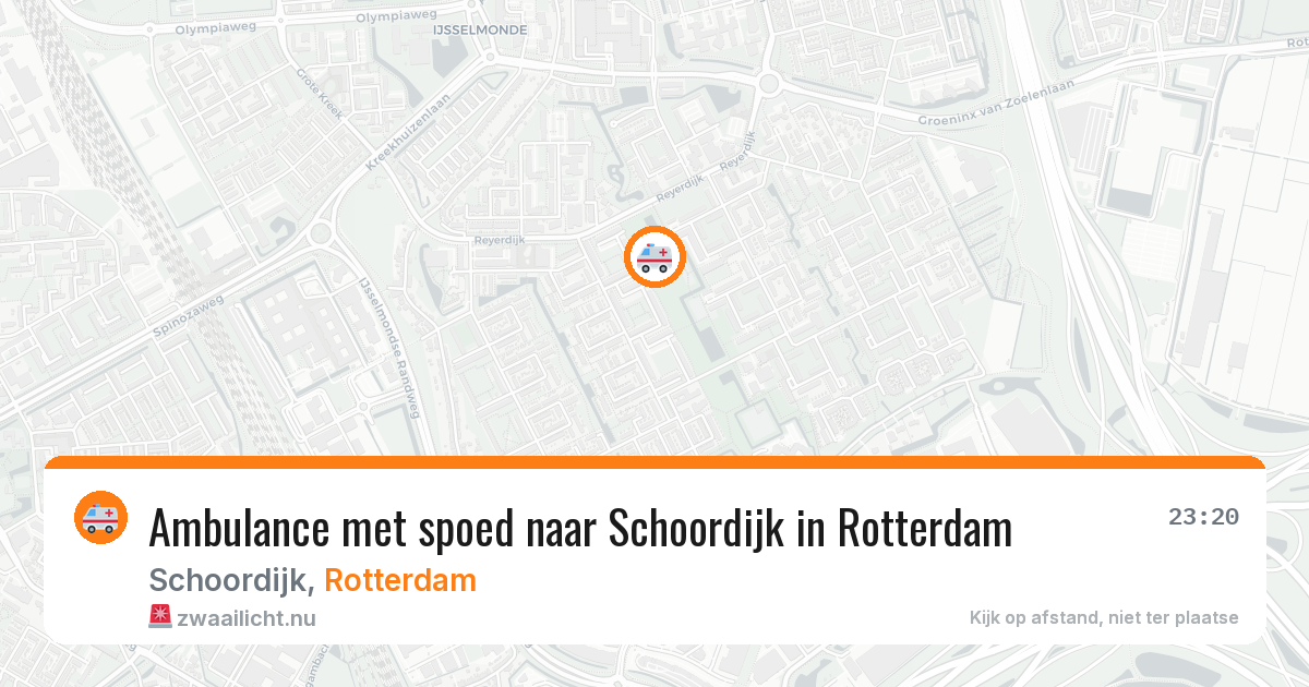 Ambulance met spoed naar Schoordijk in Rotterdam — 8 mei 2026