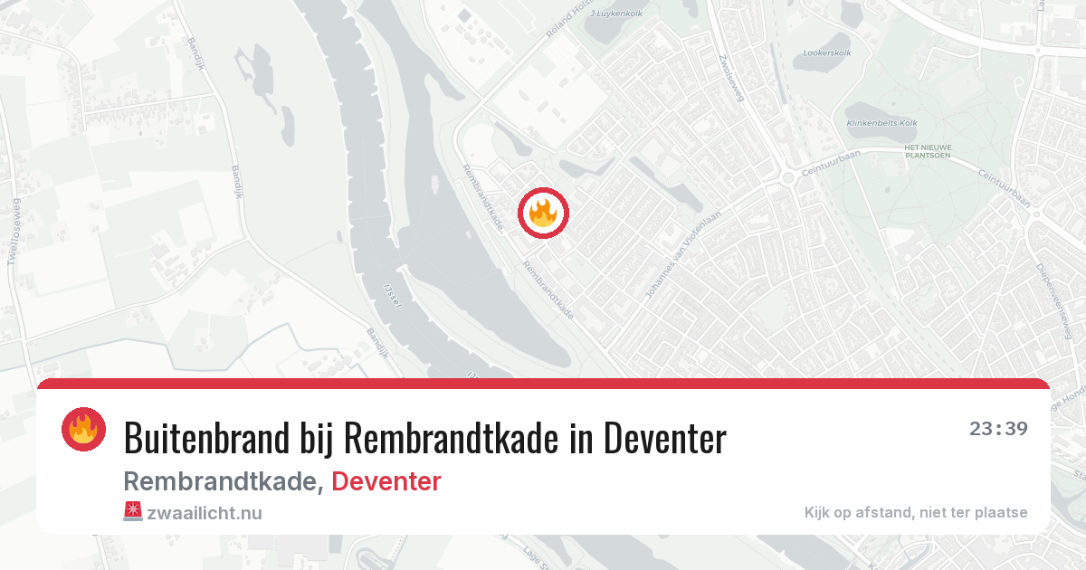 Buitenbrand bij Rembrandtkade in Deventer — 26 mei 2026