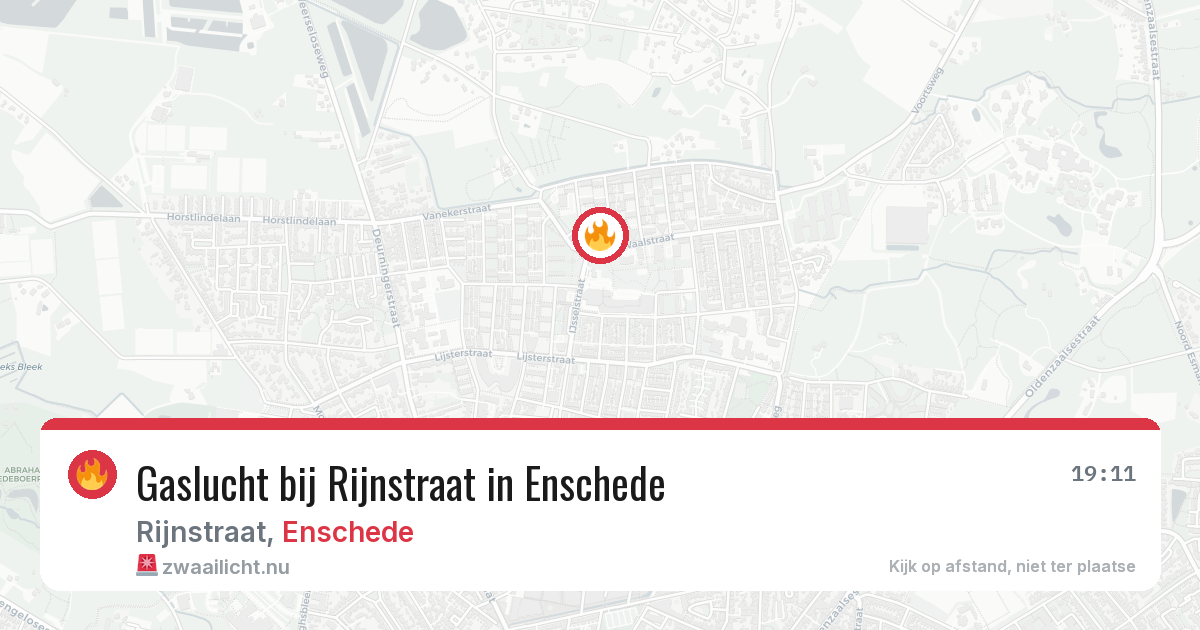 Gaslucht bij Rijnstraat in Enschede — 4 mei 2026