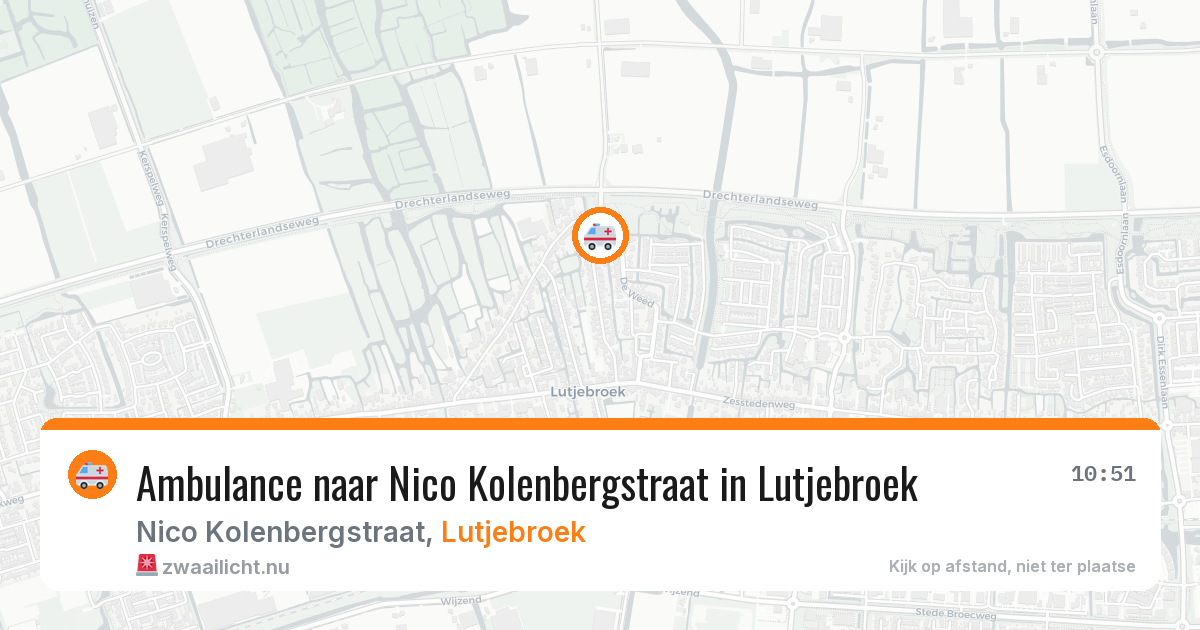 Ambulance naar Nico Kolenbergstraat in Lutjebroek — 12 jul 2026