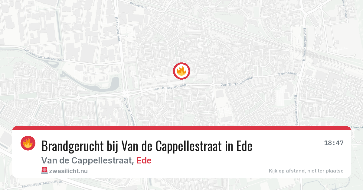 Brandgerucht bij Van de Cappellestraat in Ede — 24 mei 2026