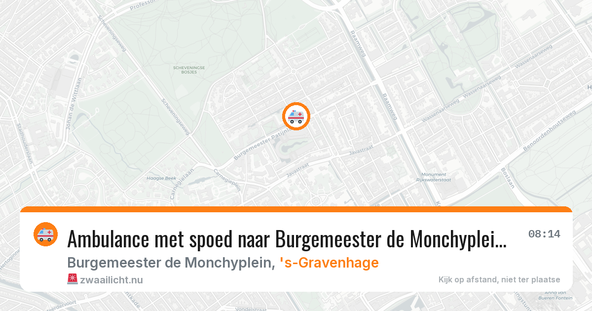 Ambulance met spoed naar Burgemeester de Monchyplein in 's-Gravenhage — 1 jun 2026