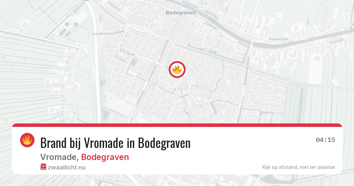 Brand bij Vromade in Bodegraven — 26 jul 2026