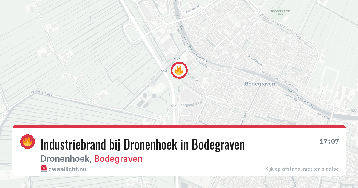 Industriebrand bij Dronenhoek in Bodegraven — 18 feb 2026