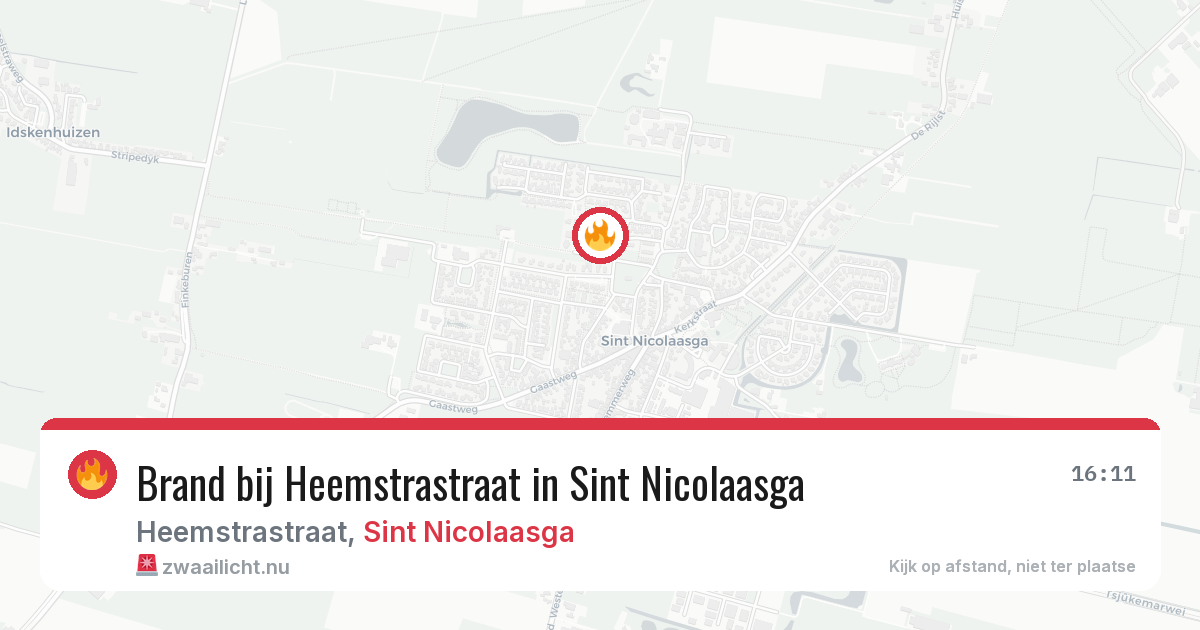 Brand bij Heemstrastraat in Sint Nicolaasga — 30 mrt 2026