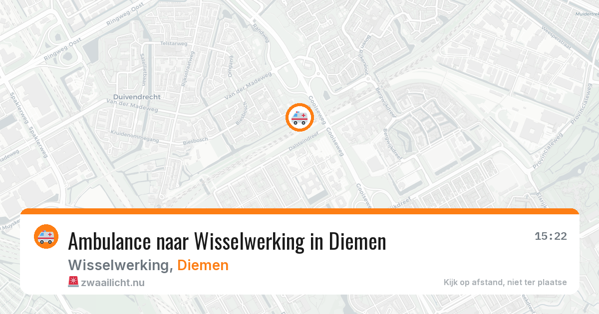 Ambulance naar Wisselwerking in Diemen — 24 jul 2026