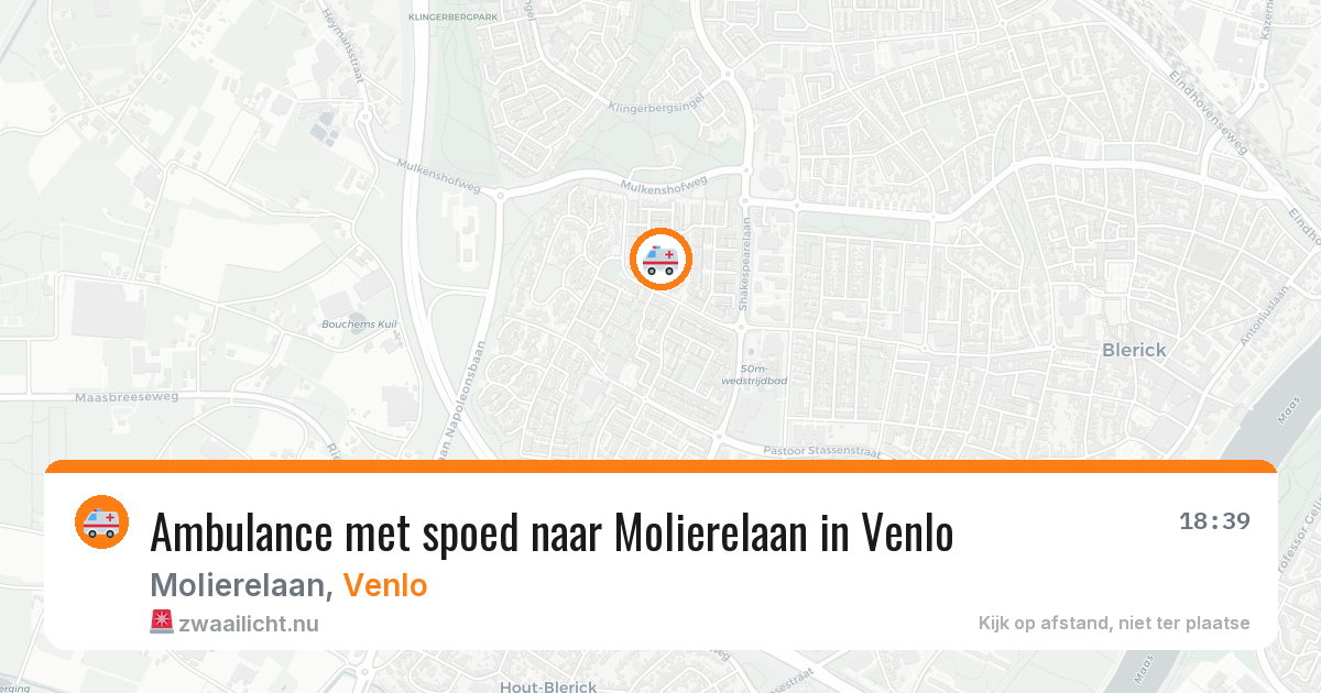 Ambulance met spoed naar Molierelaan in Venlo — 23 jul 2026