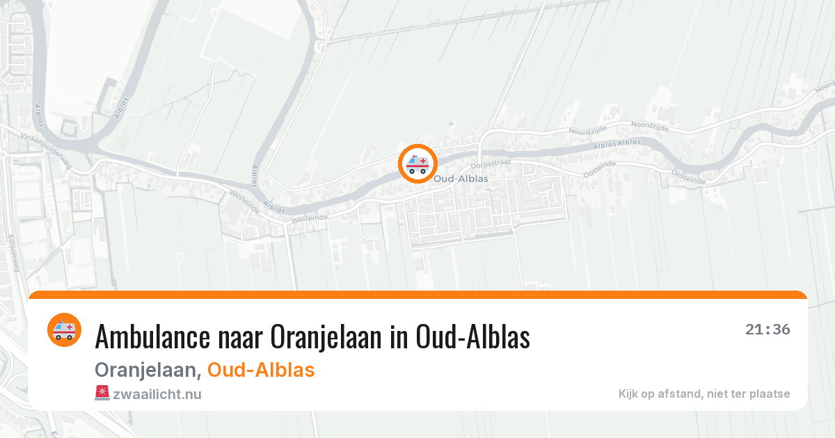 Ambulance naar Oranjelaan in Oud-Alblas — 14 jul 2026