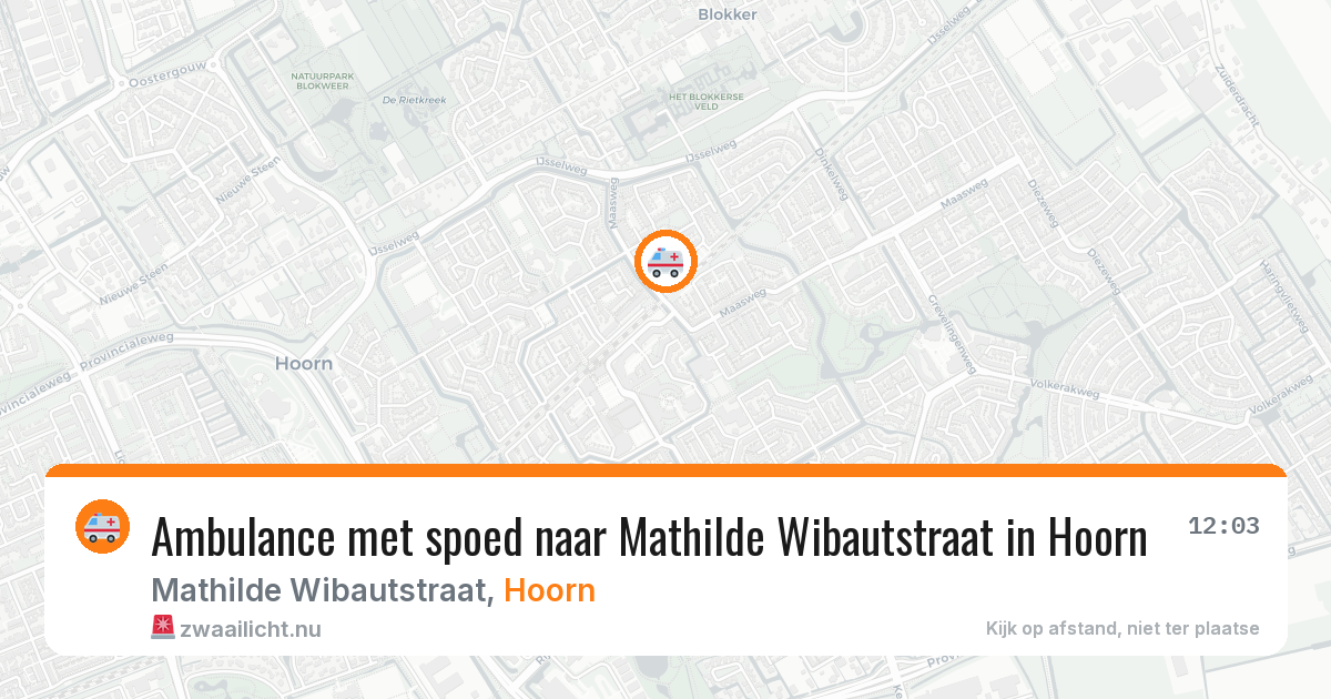 Ambulance met spoed naar Mathilde Wibautstraat in Hoorn — 9 mei 2026