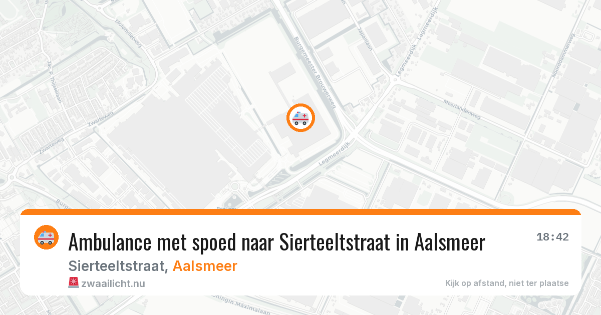 Ambulance met spoed naar Sierteeltstraat in Aalsmeer — 20 mei 2026