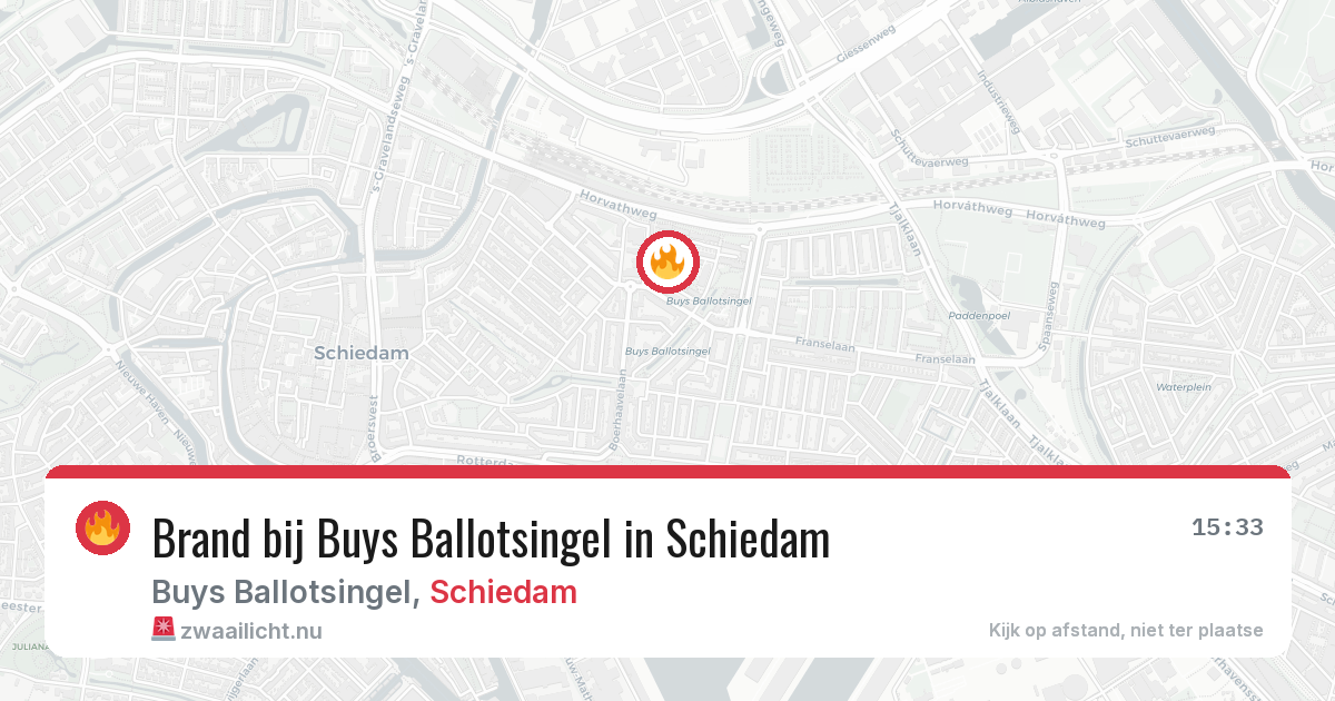 Brand bij Buys Ballotsingel in Schiedam — 24 mrt 2026