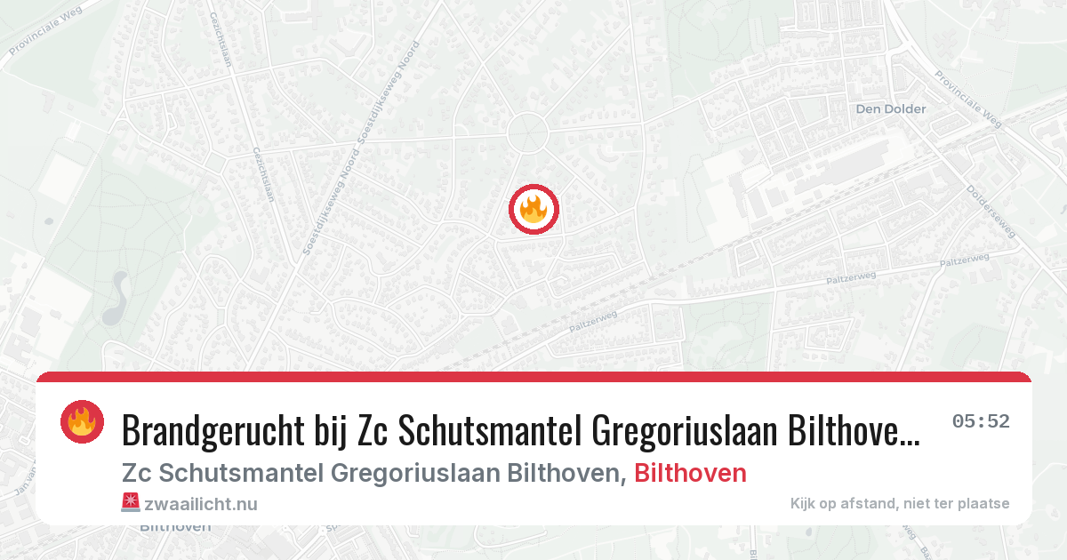 Brandgerucht bij Zc Schutsmantel Gregoriuslaan Bilthoven in Bilthoven — 4 jun 2026