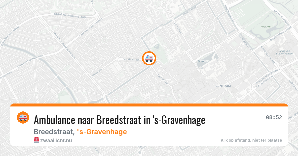 Ambulance naar Breedstraat in 's-Gravenhage — 9 jun 2026