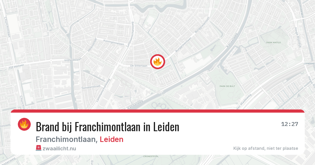 Brand bij Franchimontlaan in Leiden — 31 mei 2026