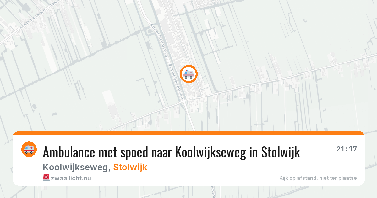 Ambulance met spoed naar Koolwijkseweg in Stolwijk — 21 jul 2026