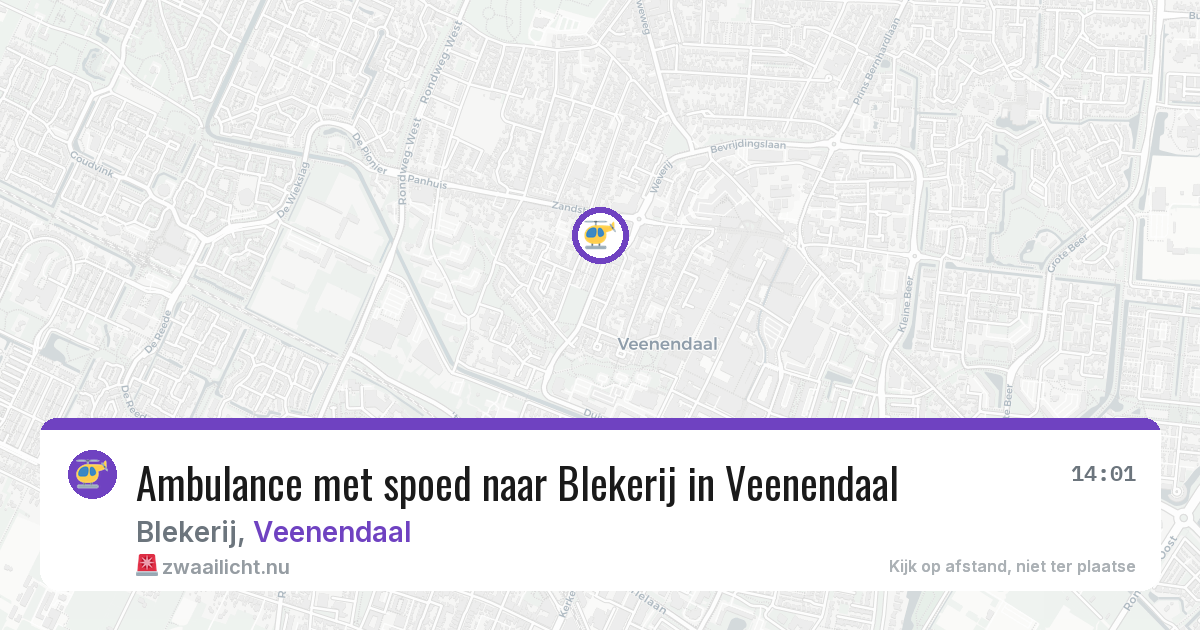 Ambulance met spoed naar Blekerij in Veenendaal — 18 jul 2026