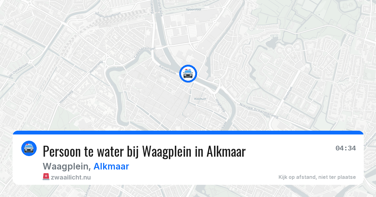 Persoon te water bij Waagplein in Alkmaar — 11 jul 2026