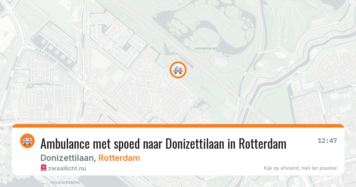 Ambulance met spoed naar Donizettilaan in Rotterdam — 12 jul 2026