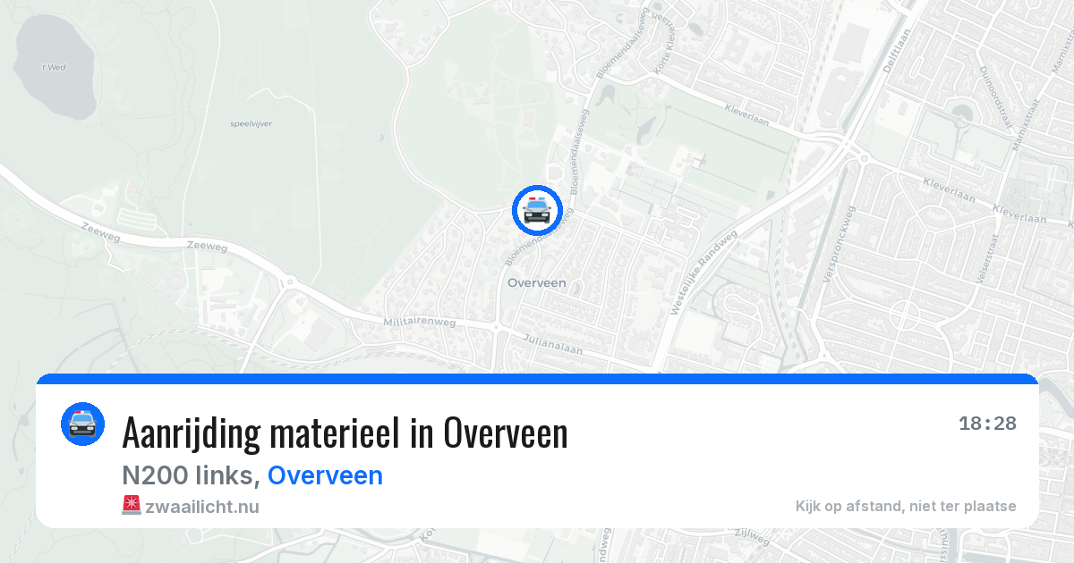 Aanrijding materieel in Overveen — 24 mrt 2026