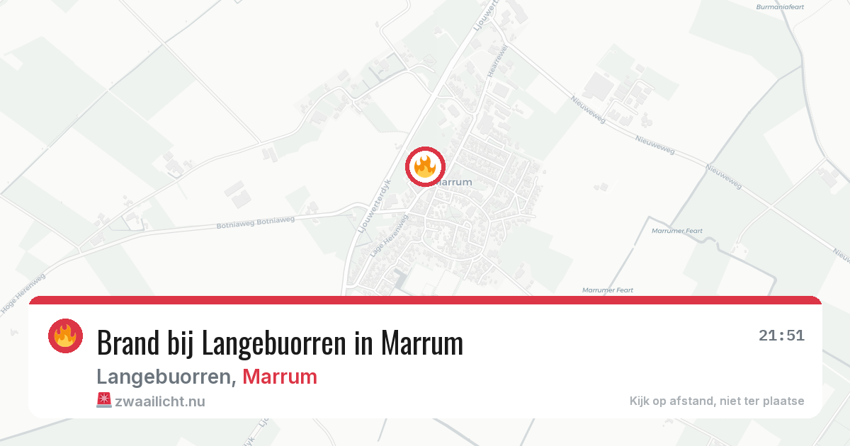 Brand bij Langebuorren in Marrum — 19 jun 2026