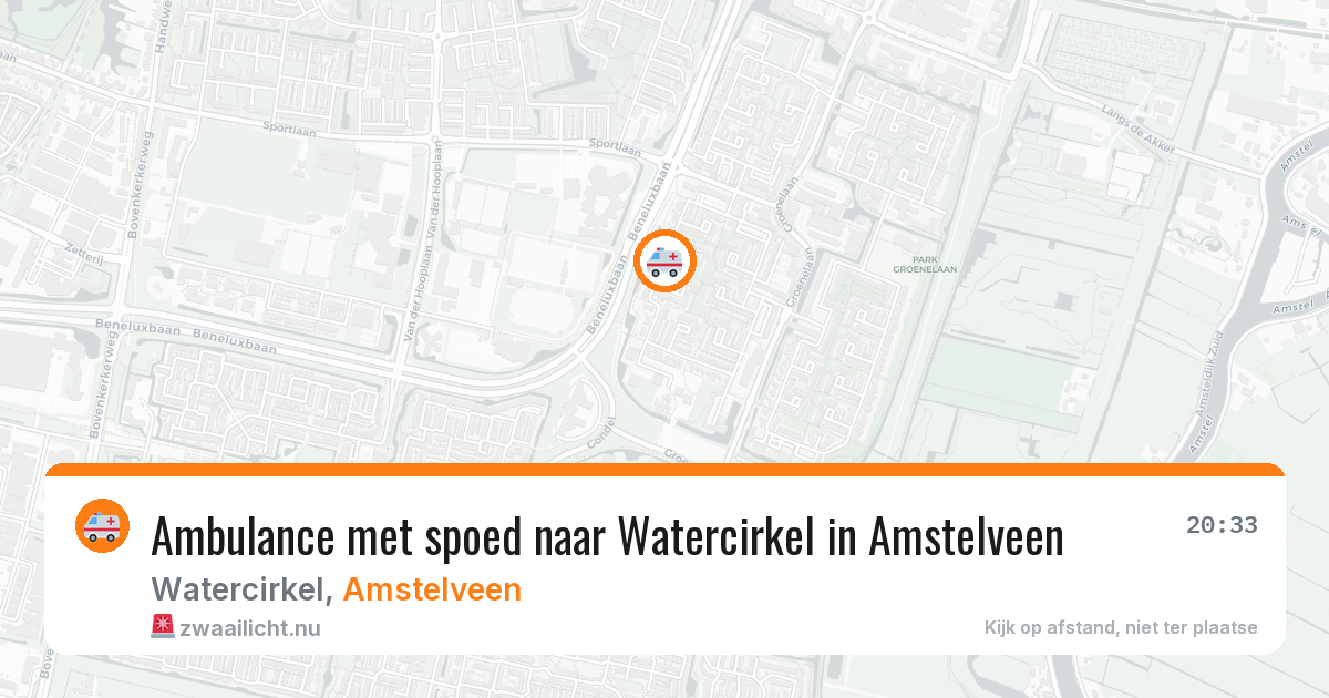 Ambulance met spoed naar Watercirkel in Amstelveen — 25 jul 2026