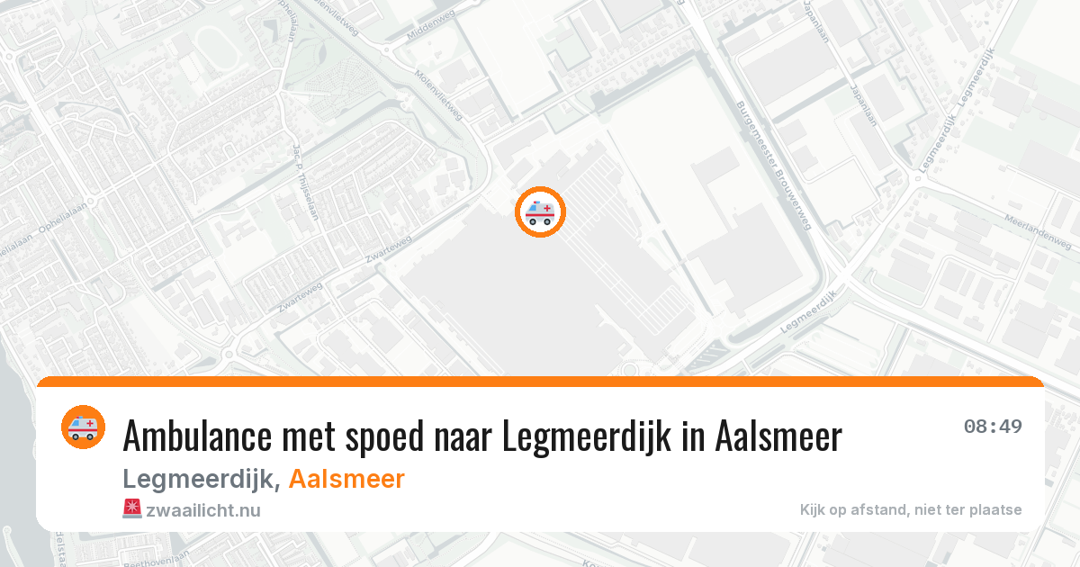 Ambulance met spoed naar Legmeerdijk in Aalsmeer — 20 apr 2026
