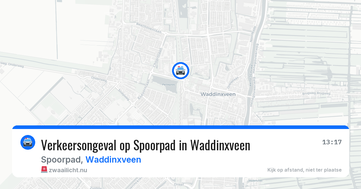 Verkeersongeval op Spoorpad in Waddinxveen — 17 jul 2026