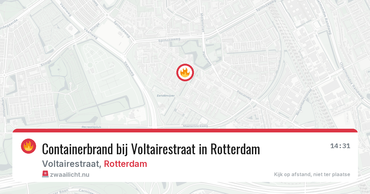 Containerbrand bij Voltairestraat in Rotterdam — 20 mrt 2026