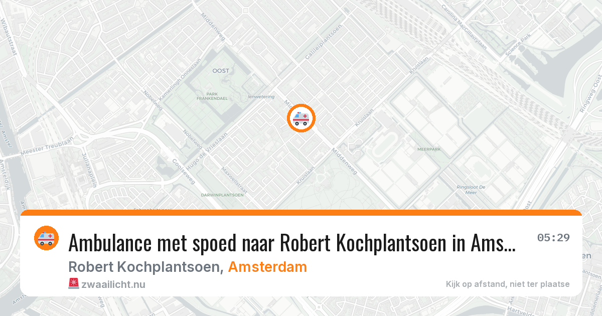 Ambulance met spoed naar Robert Kochplantsoen in Amsterdam — 3 mei 2026